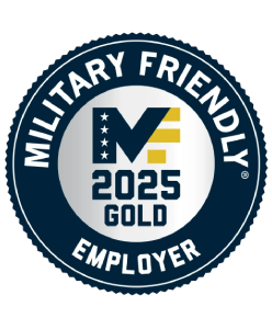 2025 Gold Military Friendly Employer badge.