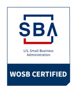 Logo of the U.S. Small Business Administration with WOSB certification.