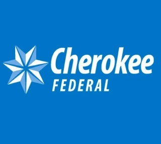Logo of Cherokee Federal with a blue background and a star symbol.