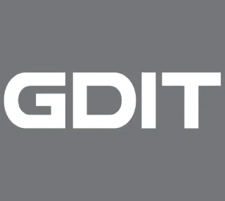 Logo with the text 'GDIT' on a gray background.