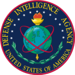 Seal of the U.S. Defense Intelligence Agency featuring Earth and symbolic elements.