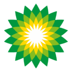 Green and yellow layered flower logo with a white center.