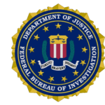 Seal of the FBI, U.S. Department of Justice.
