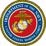 Emblem of the United States Marine Corps within the Navy Department seal.