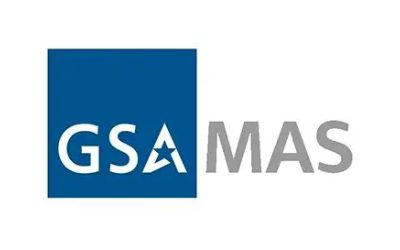 Logo featuring 'GSA' in a blue square and 'MAS' in gray text.