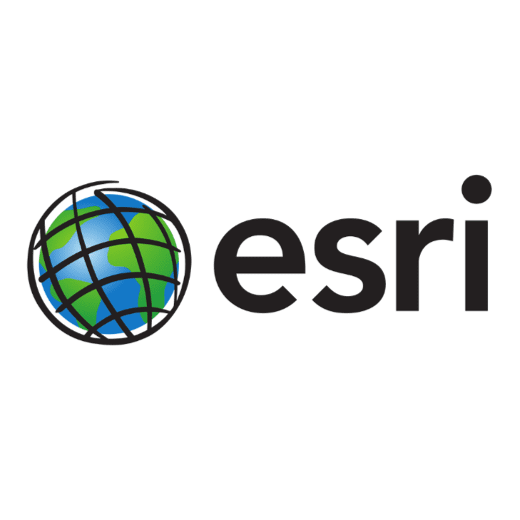 Esri logo featuring a globe with latitude and longitude lines.
