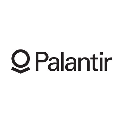 Palantir company logo in black and white.