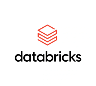 Databricks logo with a red geometric icon and black text.